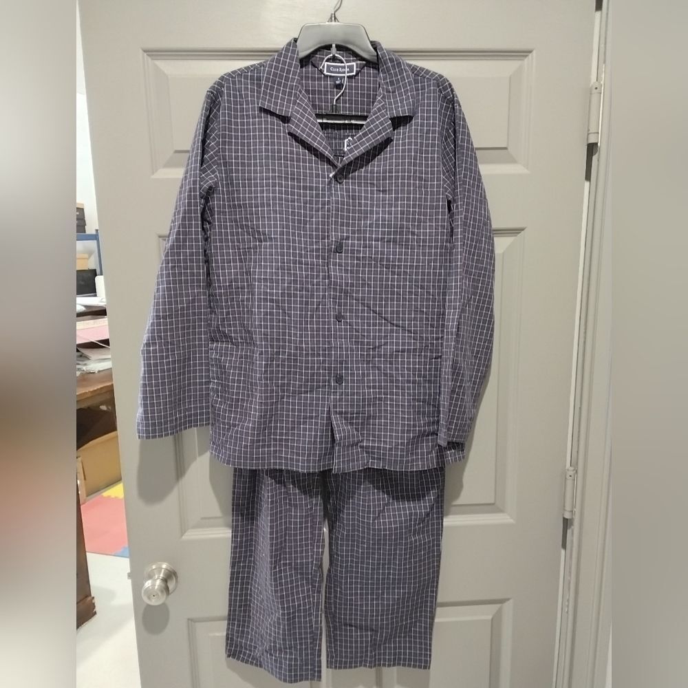 Club Room Men's Navy Check Pajama Set